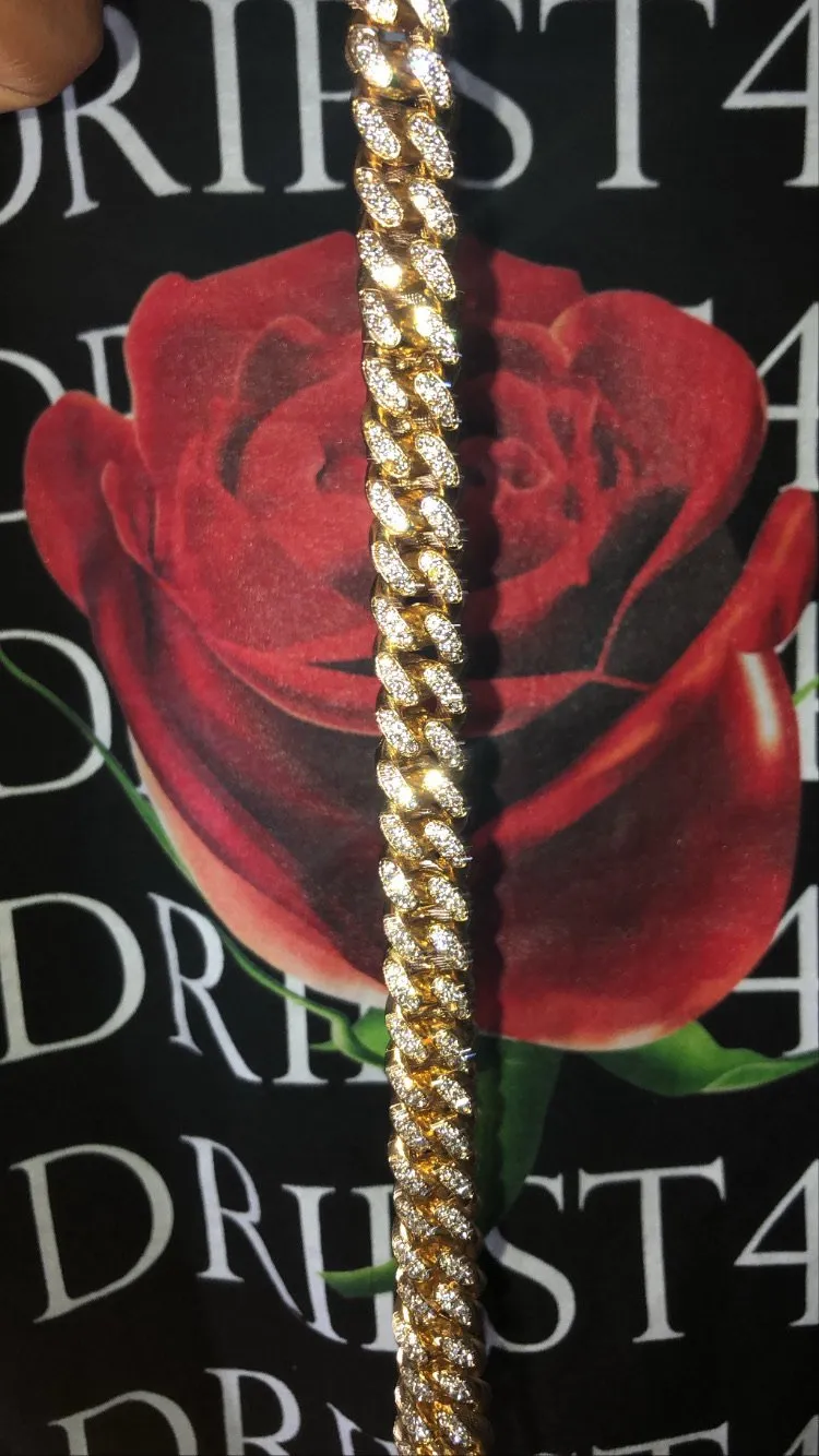 13mm Iced Out 18K Gold Miami Cuban Link