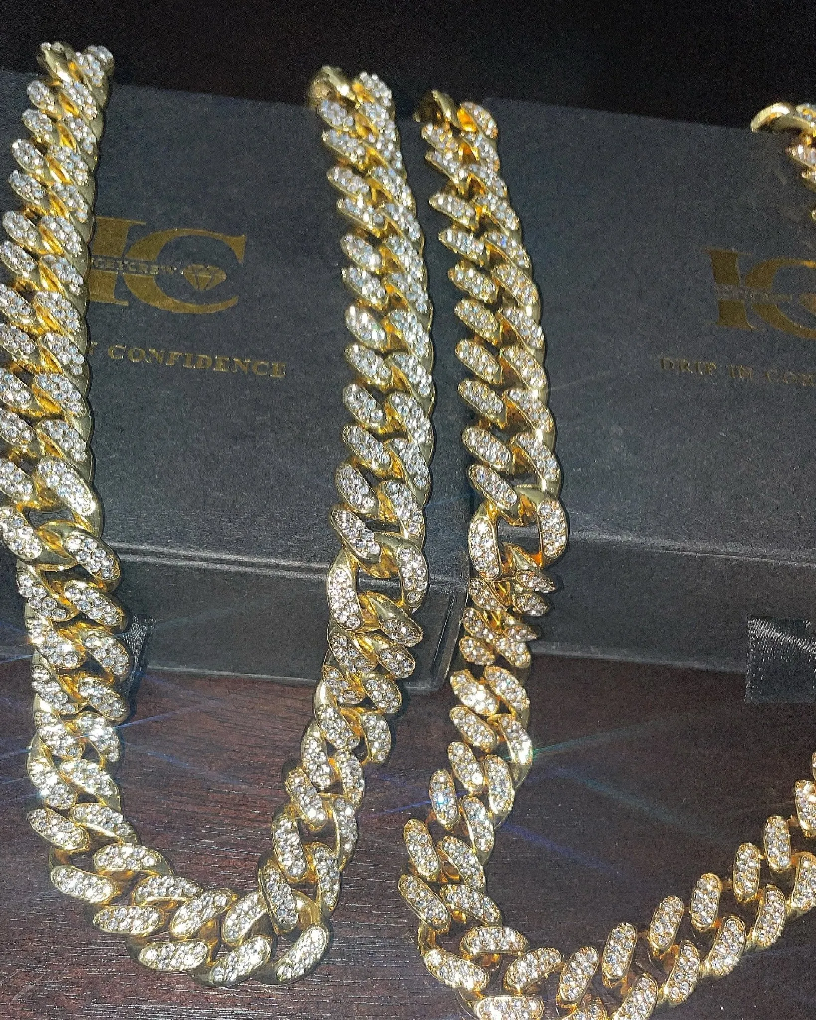 13mm Iced Out 18K Gold Miami Cuban Link