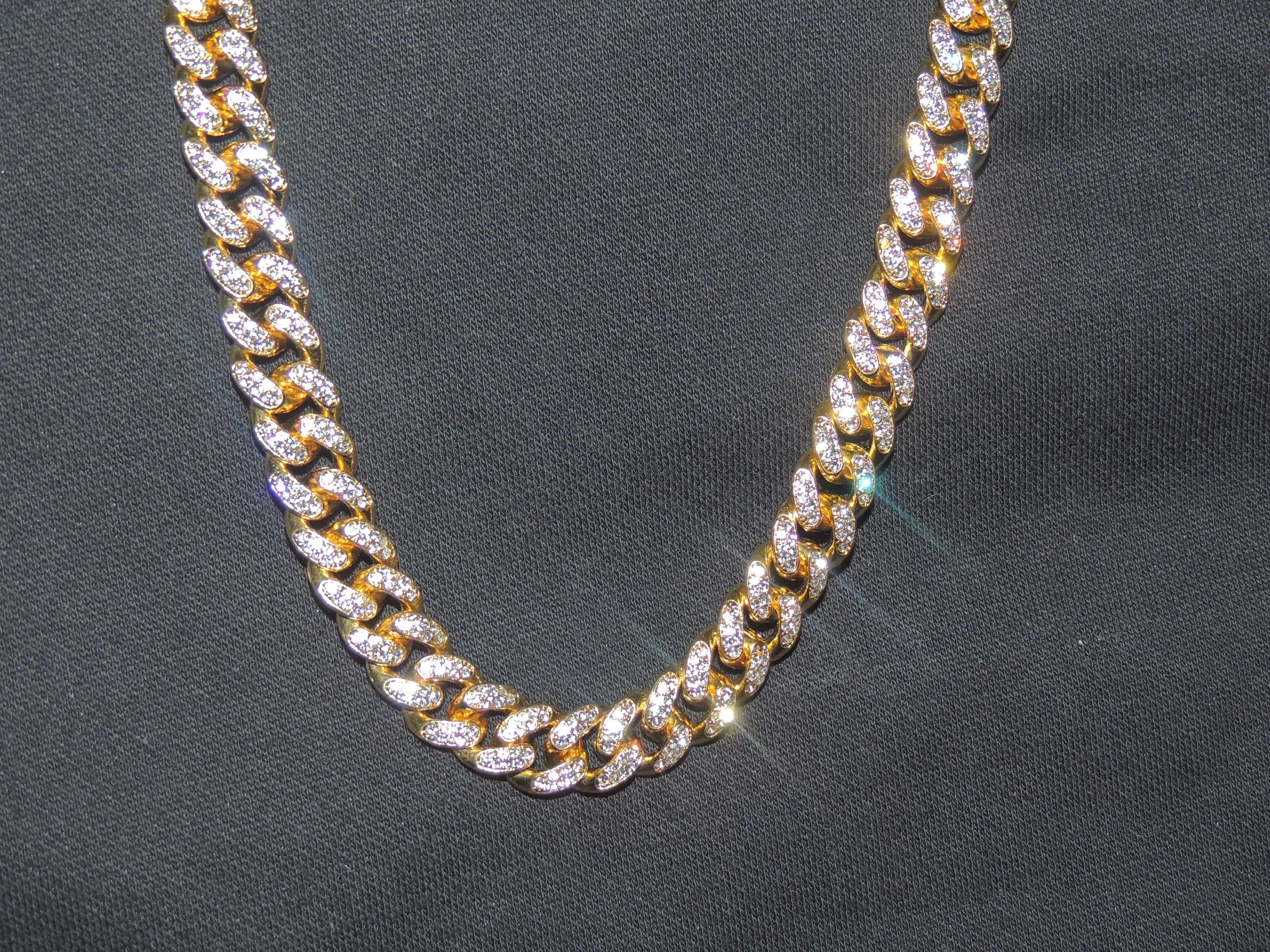 13mm Iced Out 18K Gold Miami Cuban Link