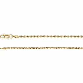 14K Yellow Gold Rope Chain, 16 Inches Long 1.85 mm  - CH956G-16