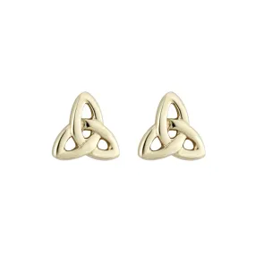 14K Yellow Gold Tiny Trinity Knot Studs