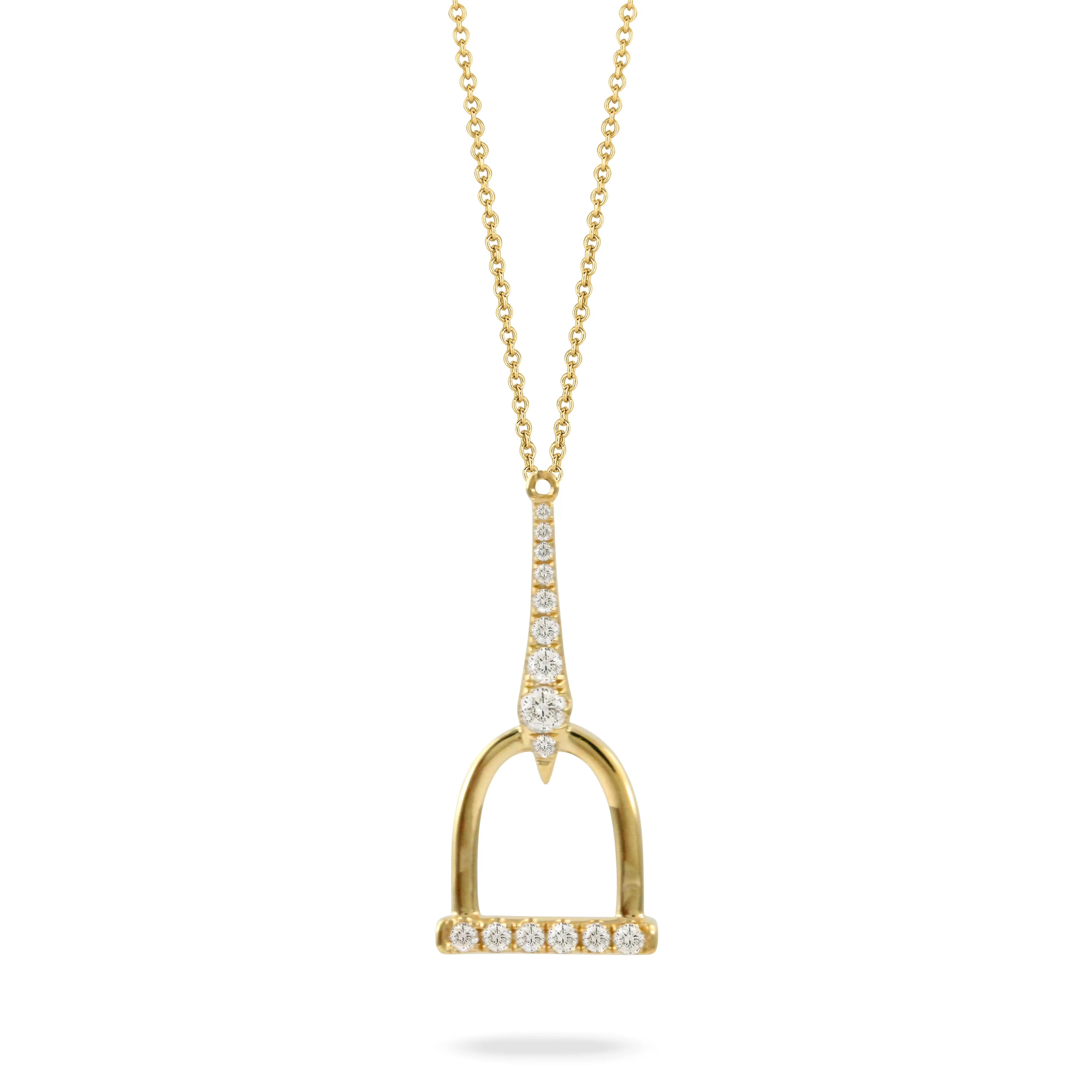 18k Diamond Stirrup Necklace