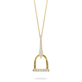 18k Diamond Stirrup Necklace