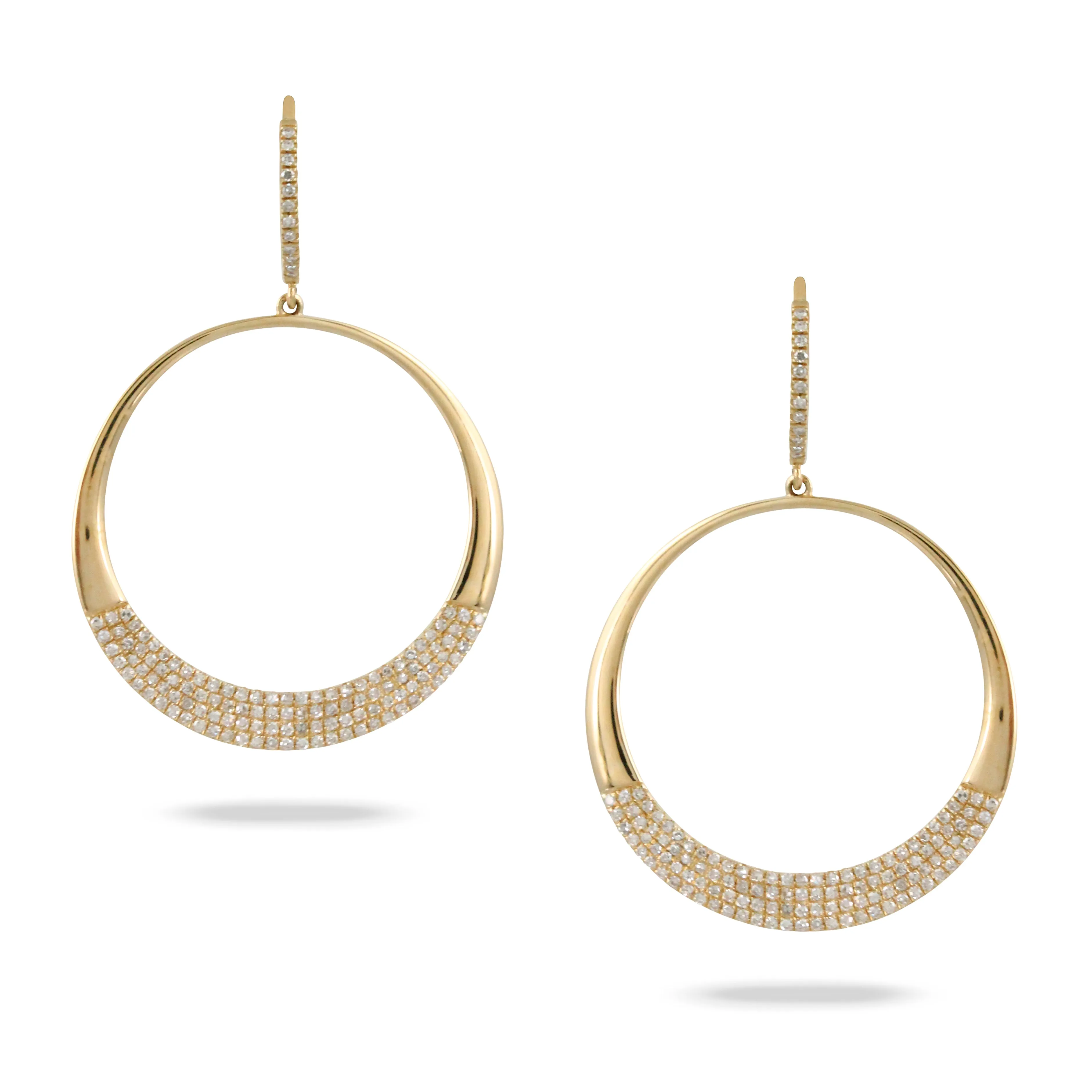 18k Gold & Diamond Hoops