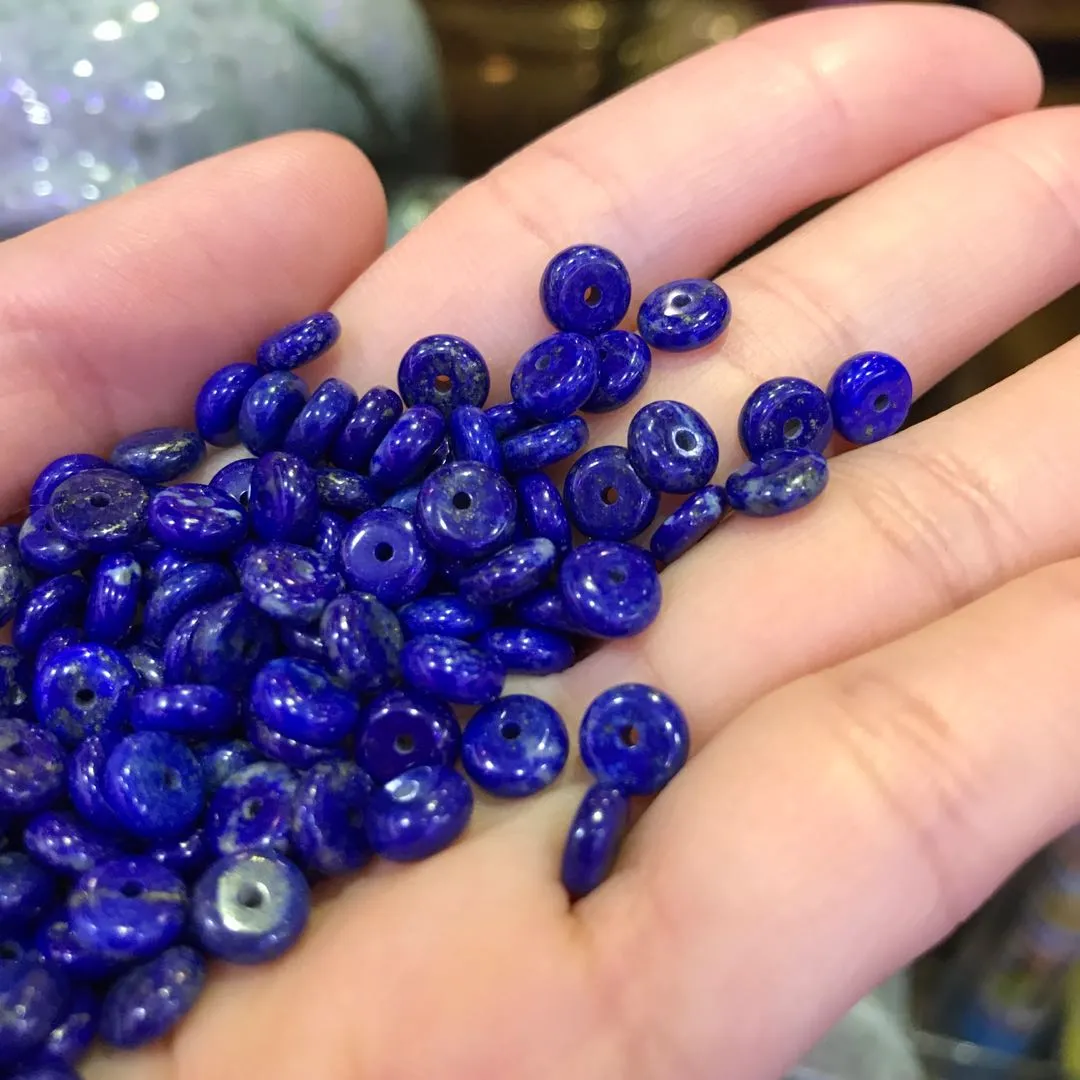 3x6mm Natural Lapis Lazuli Disc Spacers for DIY Jewelry Project