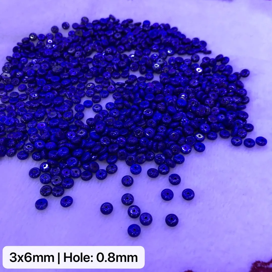 3x6mm Natural Lapis Lazuli Disc Spacers for DIY Jewelry Project