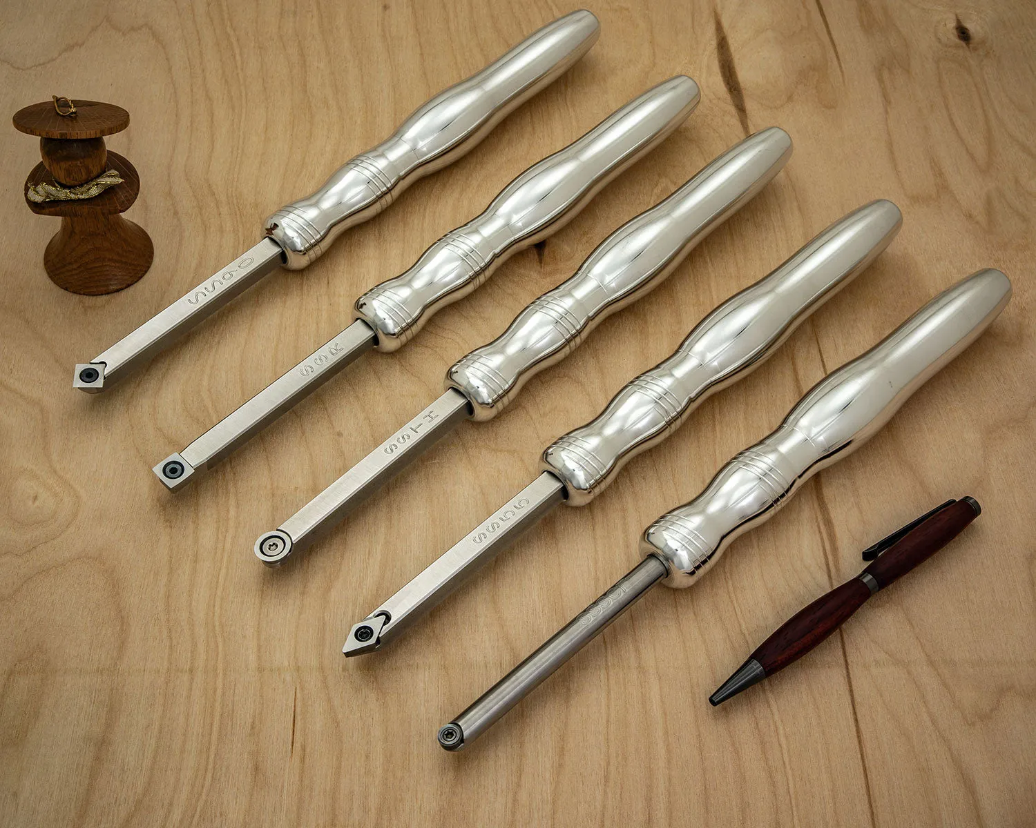 5 Woodturning Tools with 5 Handles - Simple Start Size - 12 Overall Length