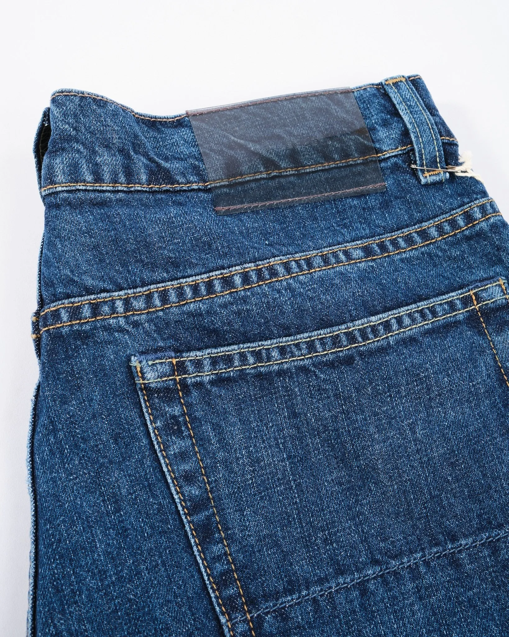 70s Cut Mid Blue Crease Denim