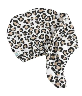 Absorbent Microfibre Hair Towel / Wrap in Leopard Print