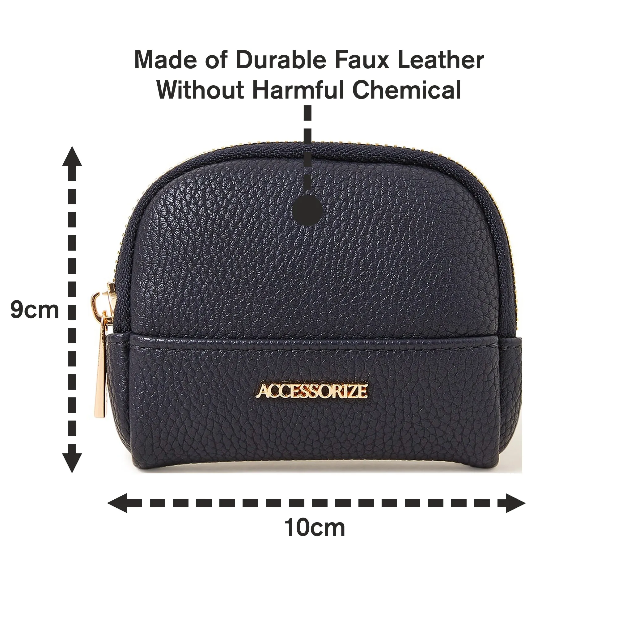 Accessorize London Women's Faux Leather Navy Soft Crescent Coin Purse