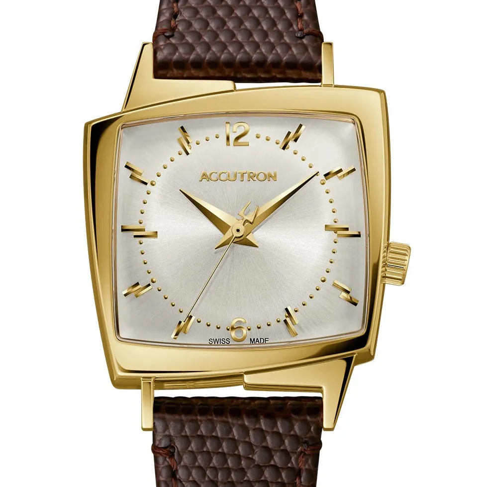 Accutron Legacy Automatic Gold Tone 521 King Elvis TV Watch Limited Leather 2SW7A001