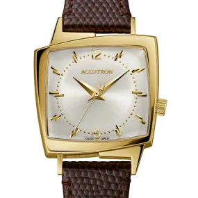 Accutron Legacy Automatic Gold Tone 521 King Elvis TV Watch Limited Leather 2SW7A001