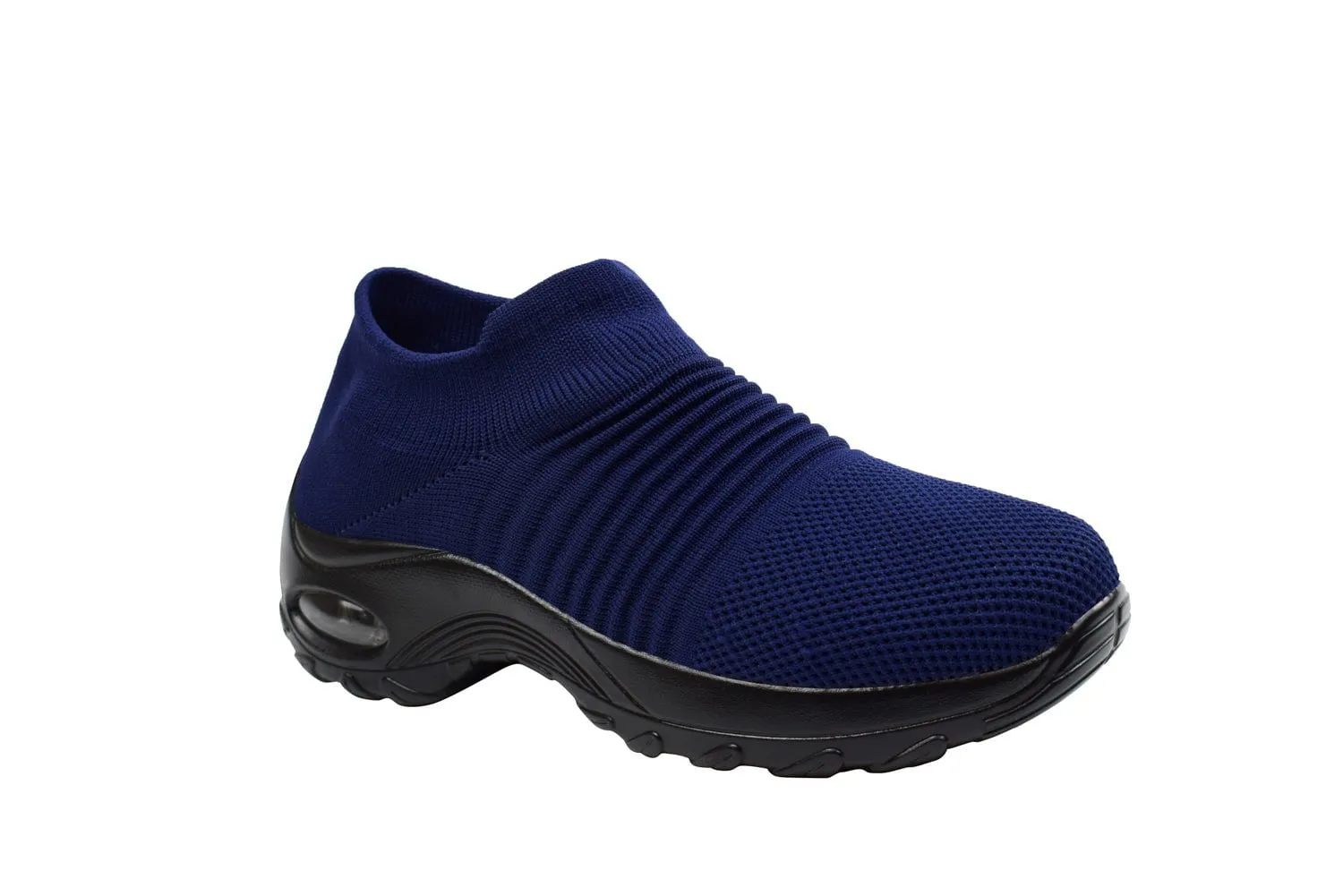 AdTec Womens Comfort Slip On Navy Sneakers Shoes