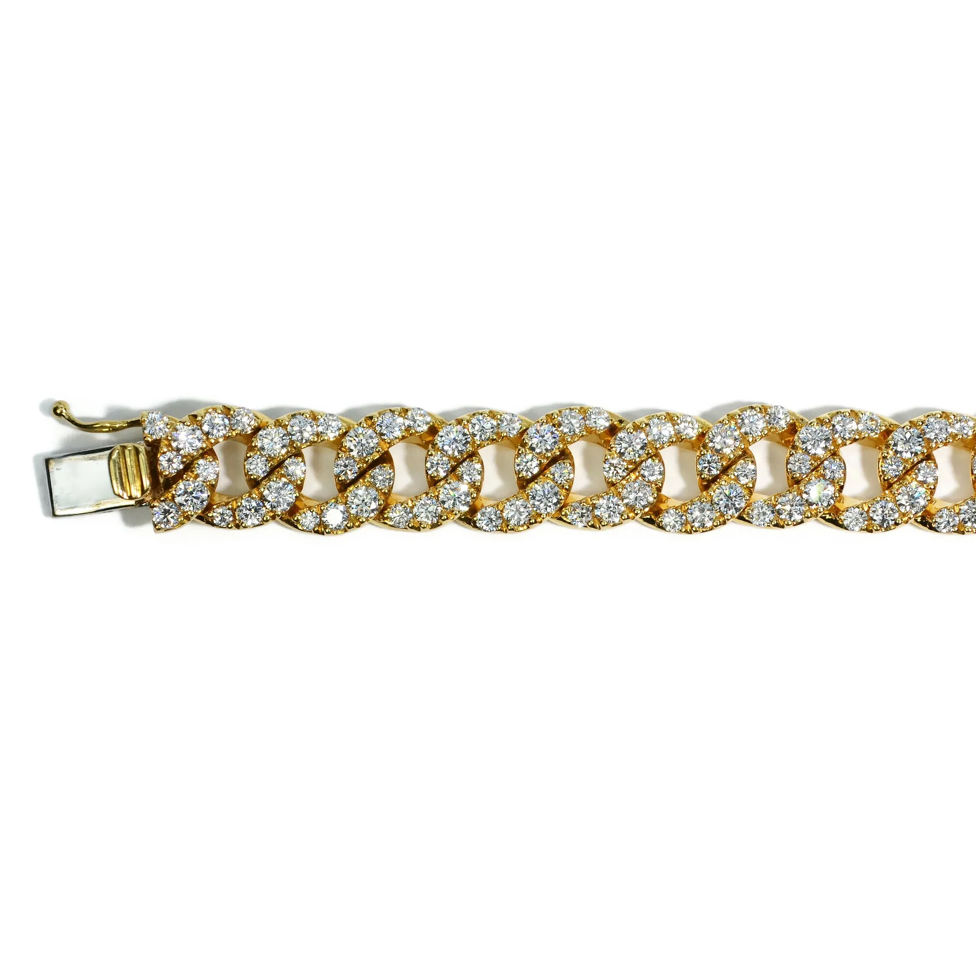 AFJ Diamond Collection - Diamond Gourmette Link Bracelet, 18k Yellow Gold