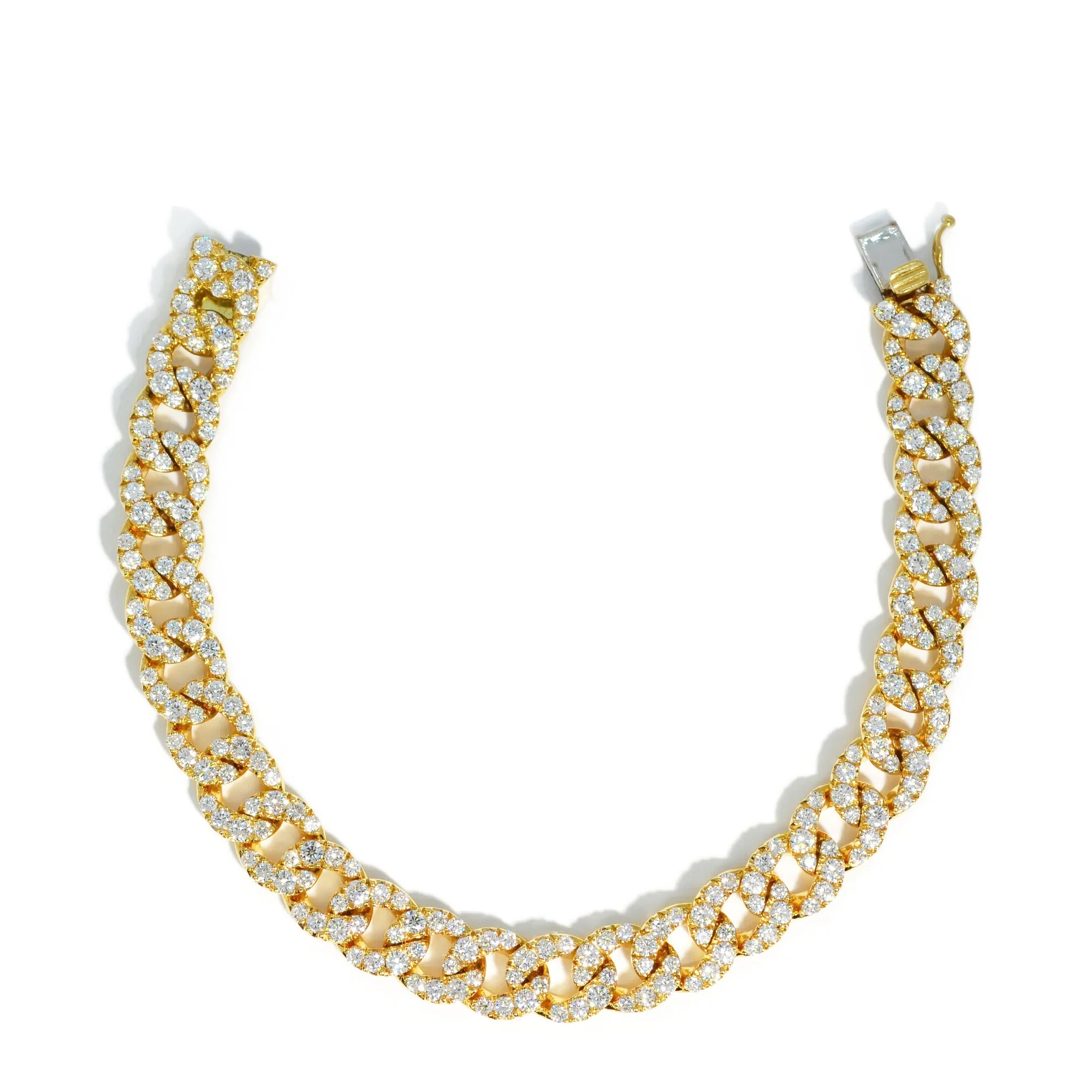 AFJ Diamond Collection - Diamond Gourmette Link Bracelet, 18k Yellow Gold