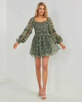 Allira Dress-Green Floral