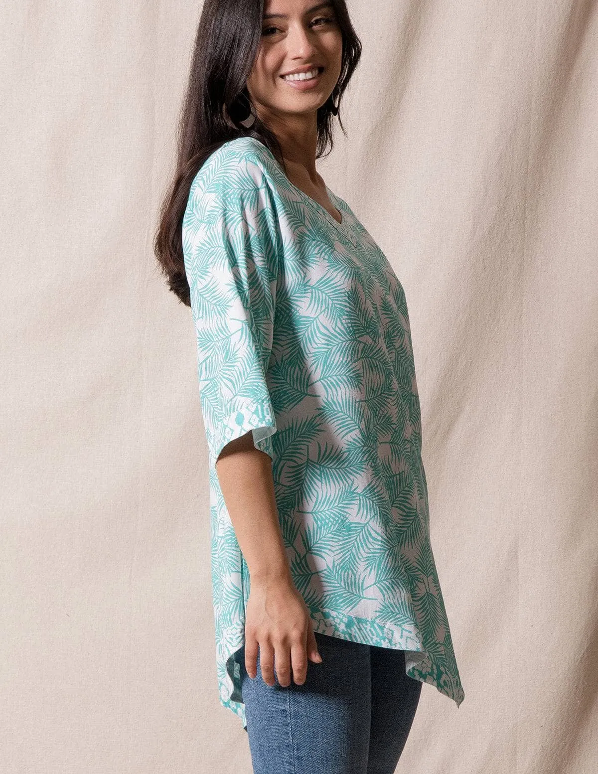 Amari Batik Tunic - Aqua - Large Only