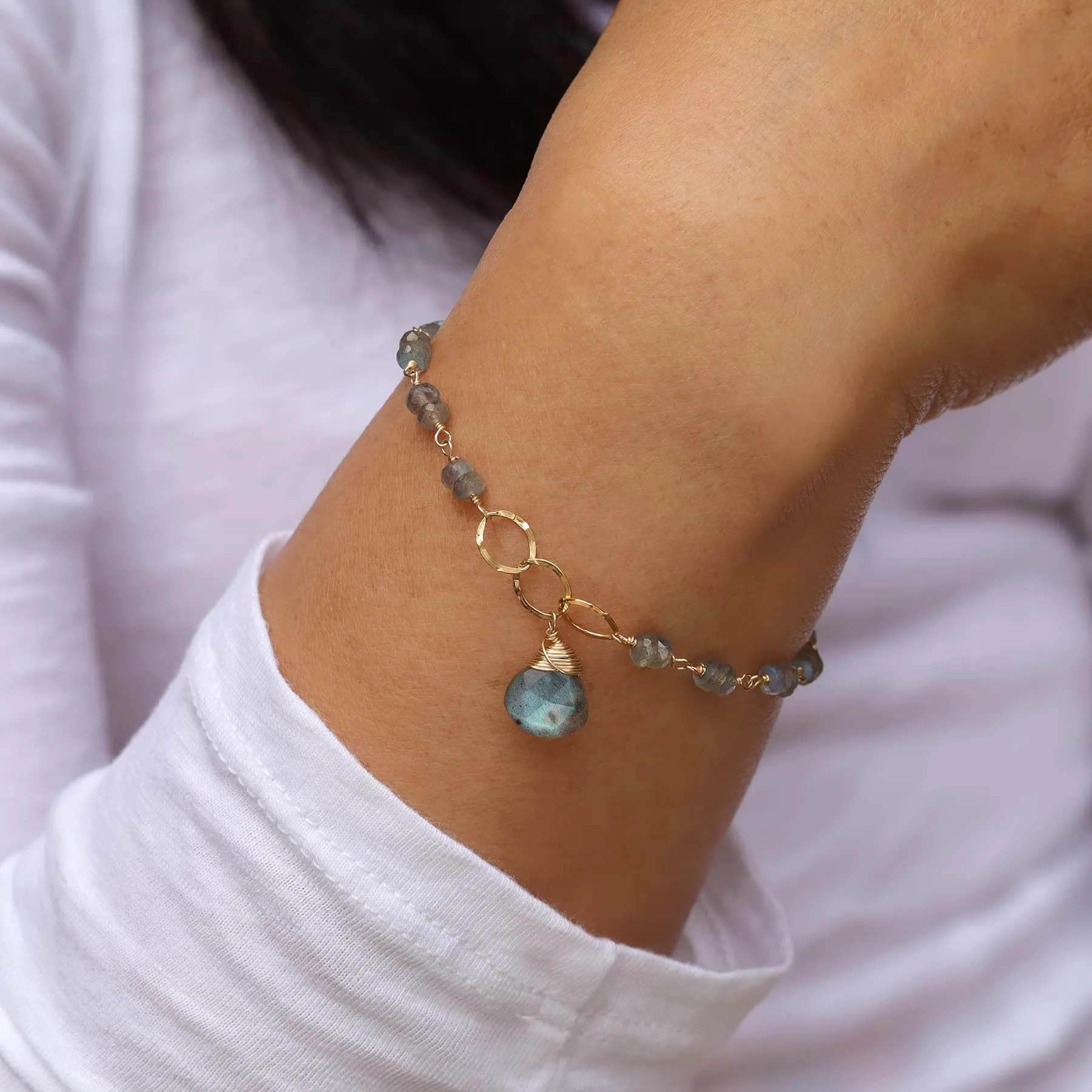 Amaya - Labradorite Gold Bracelet