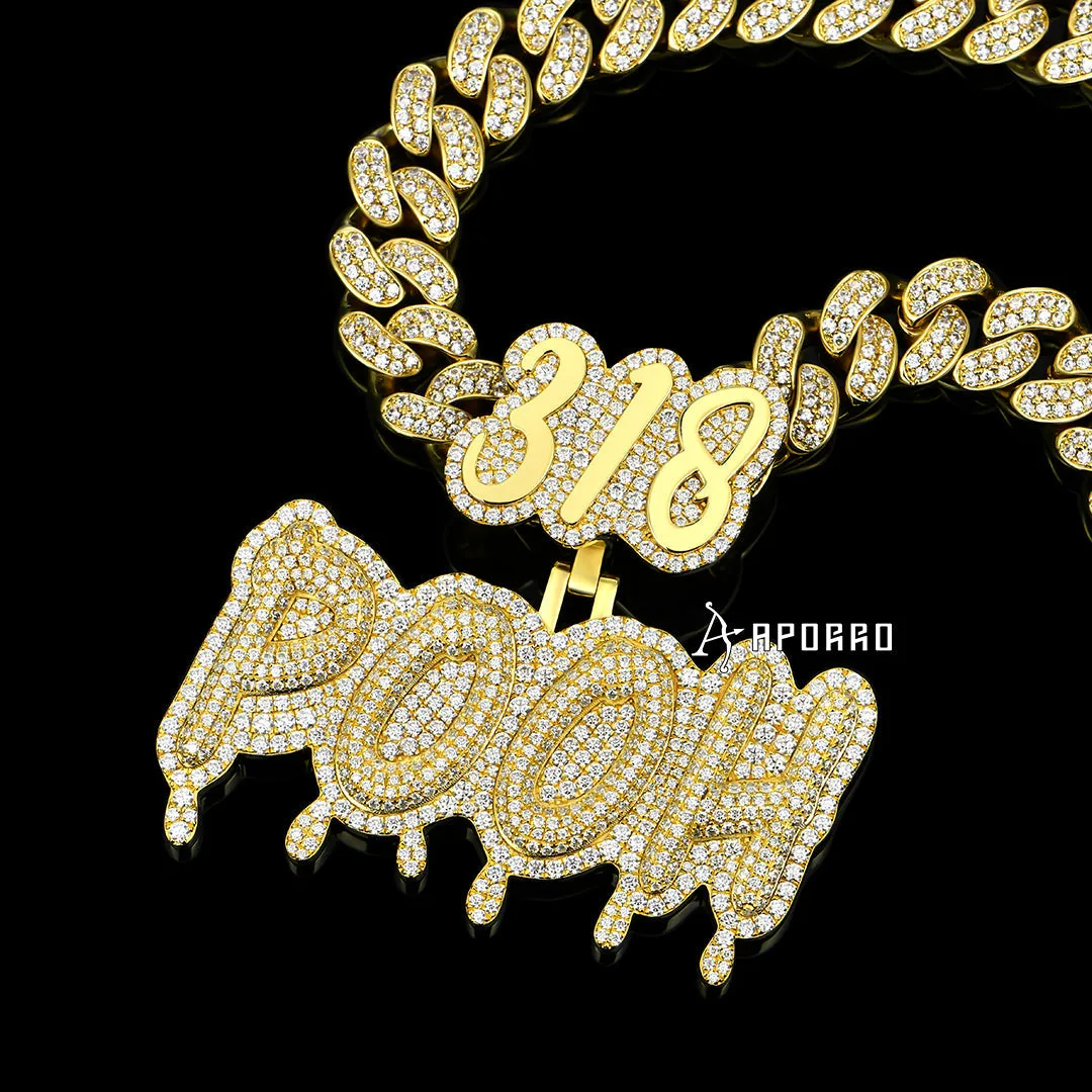 APORRO Premium Drip Name Necklace Custom Design Deposit