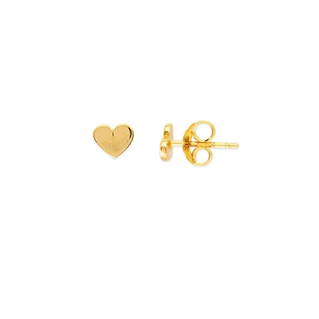 Aura by Martin Binder Gold Flat Heart Stud Earrings