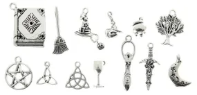 AVBeads Mixed Charms Wicca Charms Silver Metal 2447 13pcs