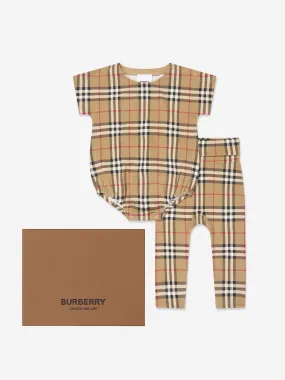 Baby Bodysuit Set in Archive Beige Check