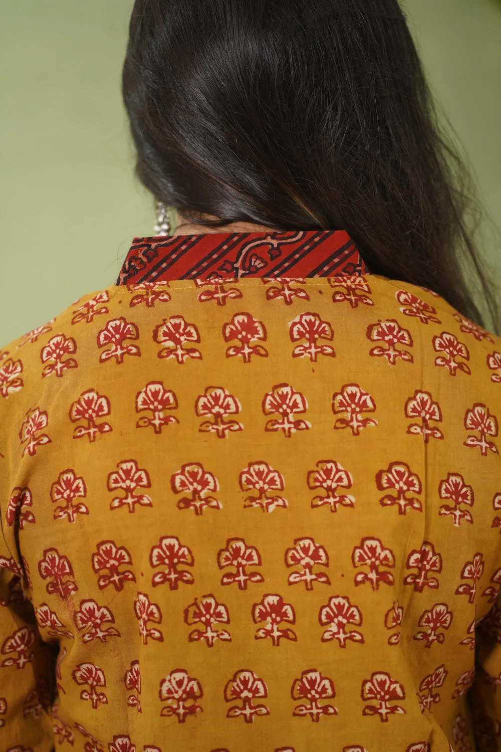 Balotra Mustard Cotton Kurta