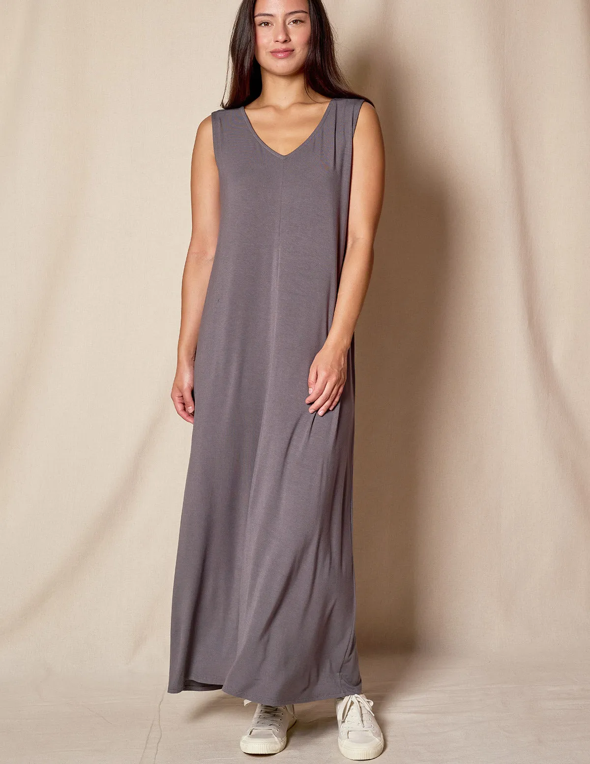 Bamboo A-Line Tank Dress - Grey