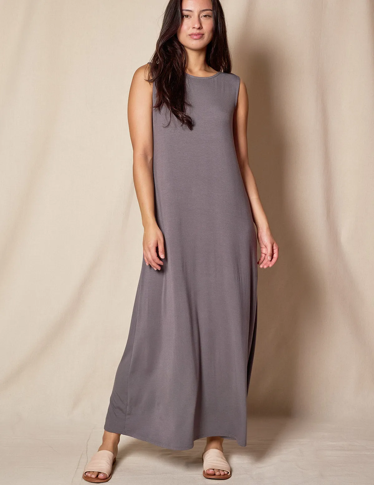 Bamboo A-Line Tank Dress - Grey