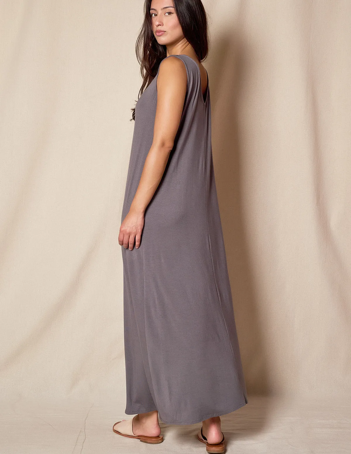 Bamboo A-Line Tank Dress - Grey