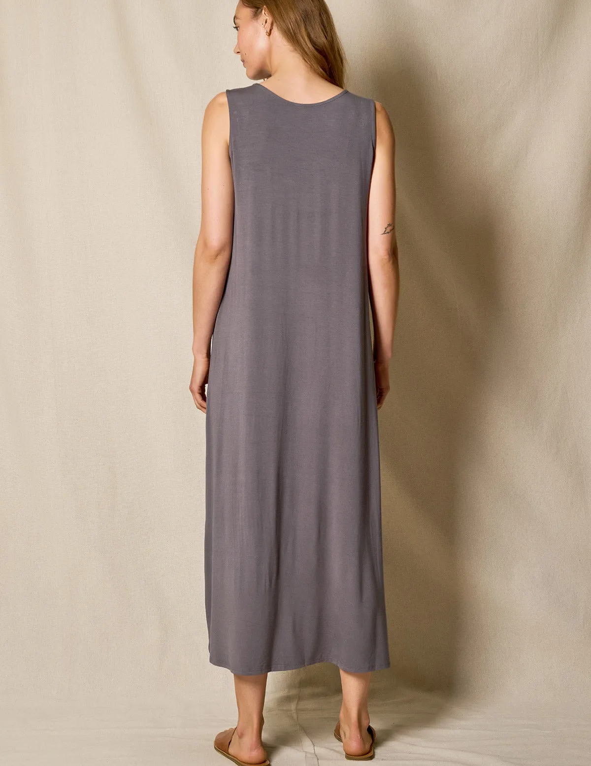 Bamboo A-Line Tank Dress - Grey