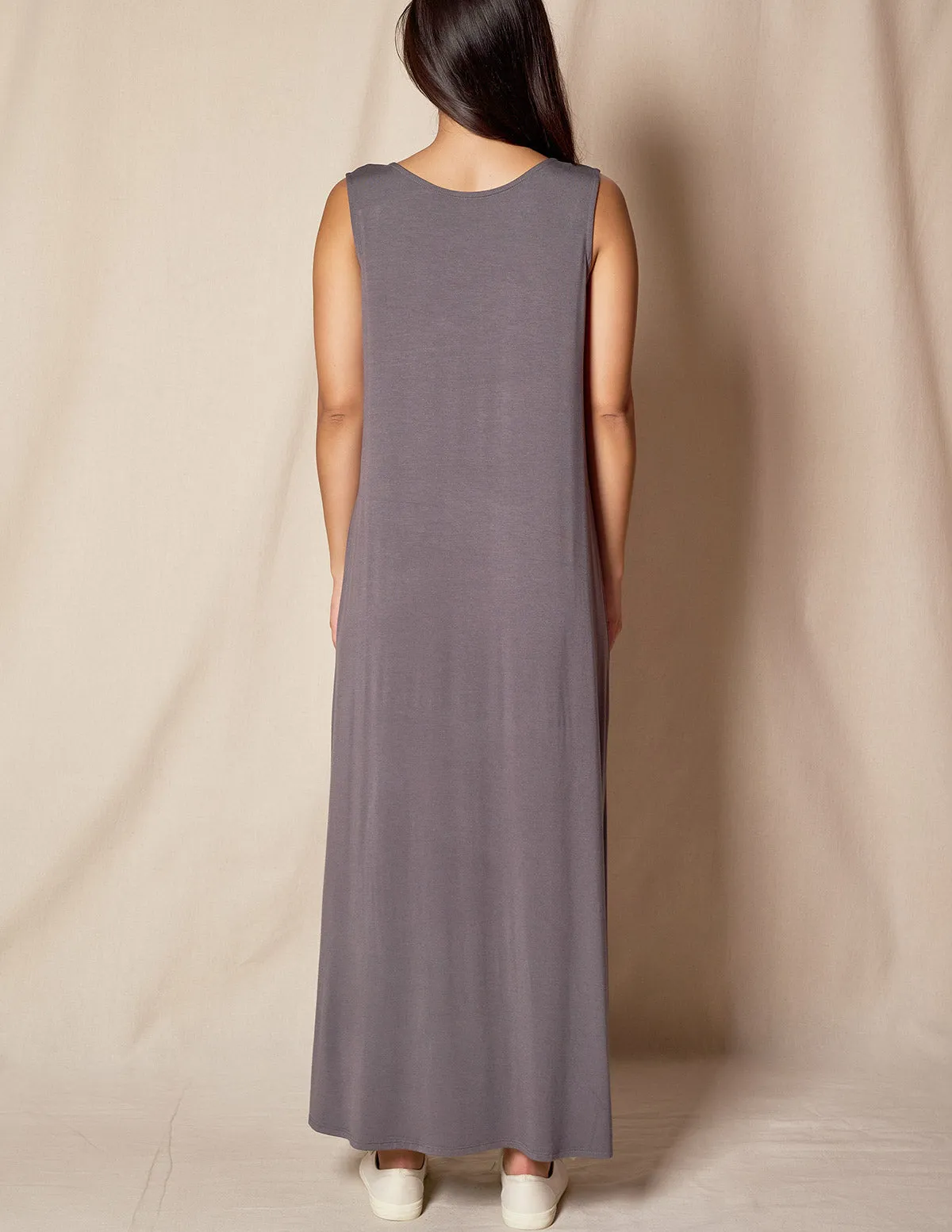 Bamboo A-Line Tank Dress - Grey