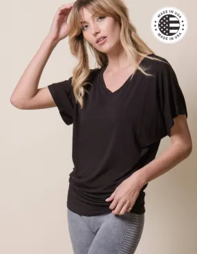 Bamboo Dolman Tunic - Black