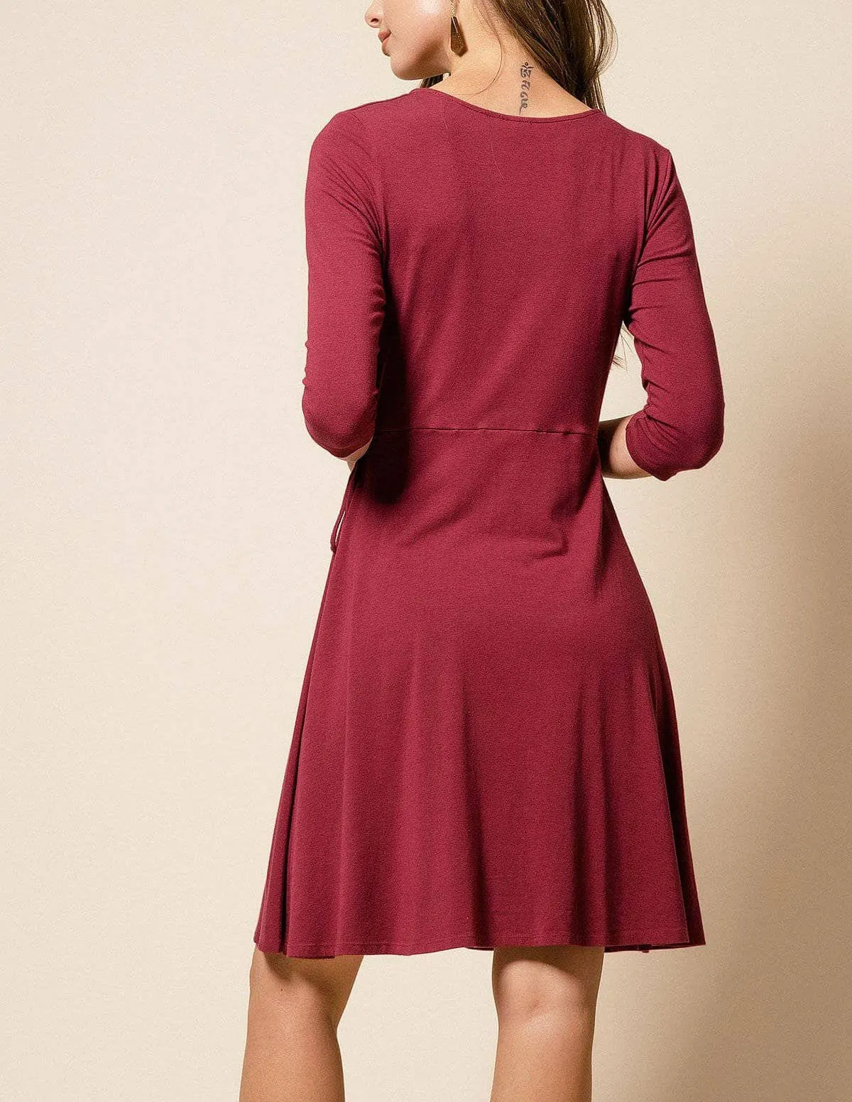 Bamboo Juliana Dress - Burgundy - As-Is-Clearance - Small Only