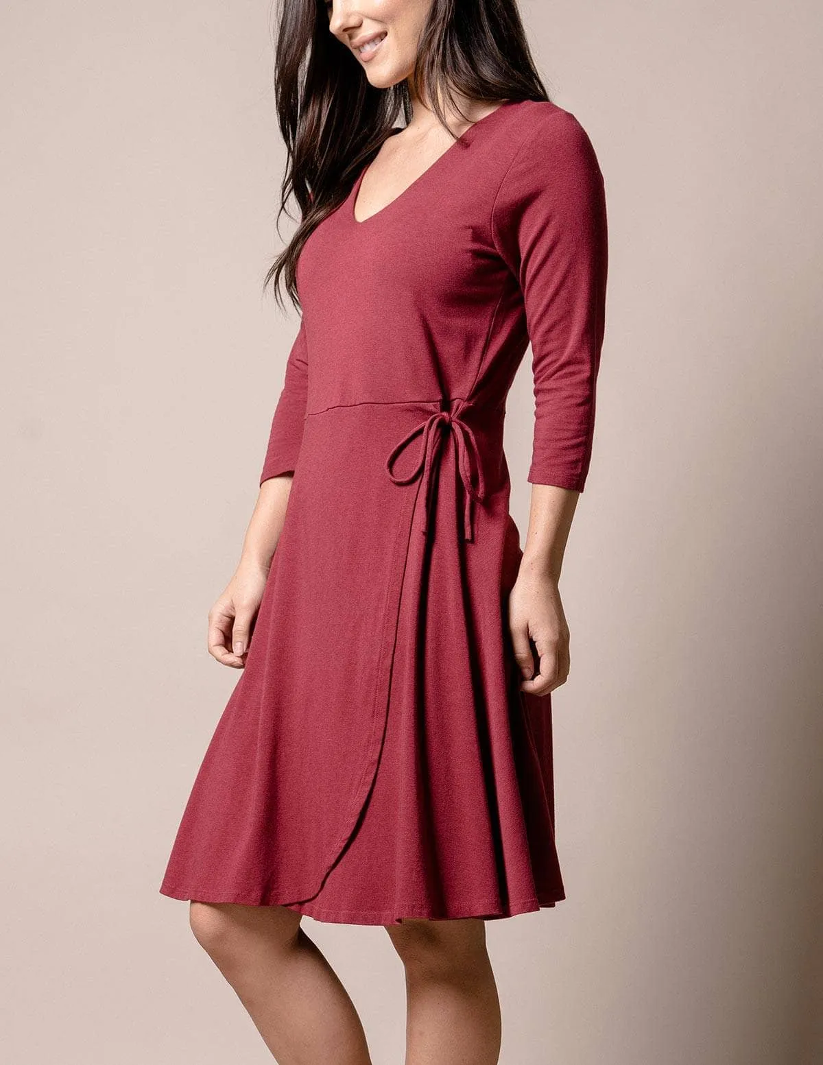 Bamboo Juliana Dress - Burgundy - As-Is-Clearance - Small Only