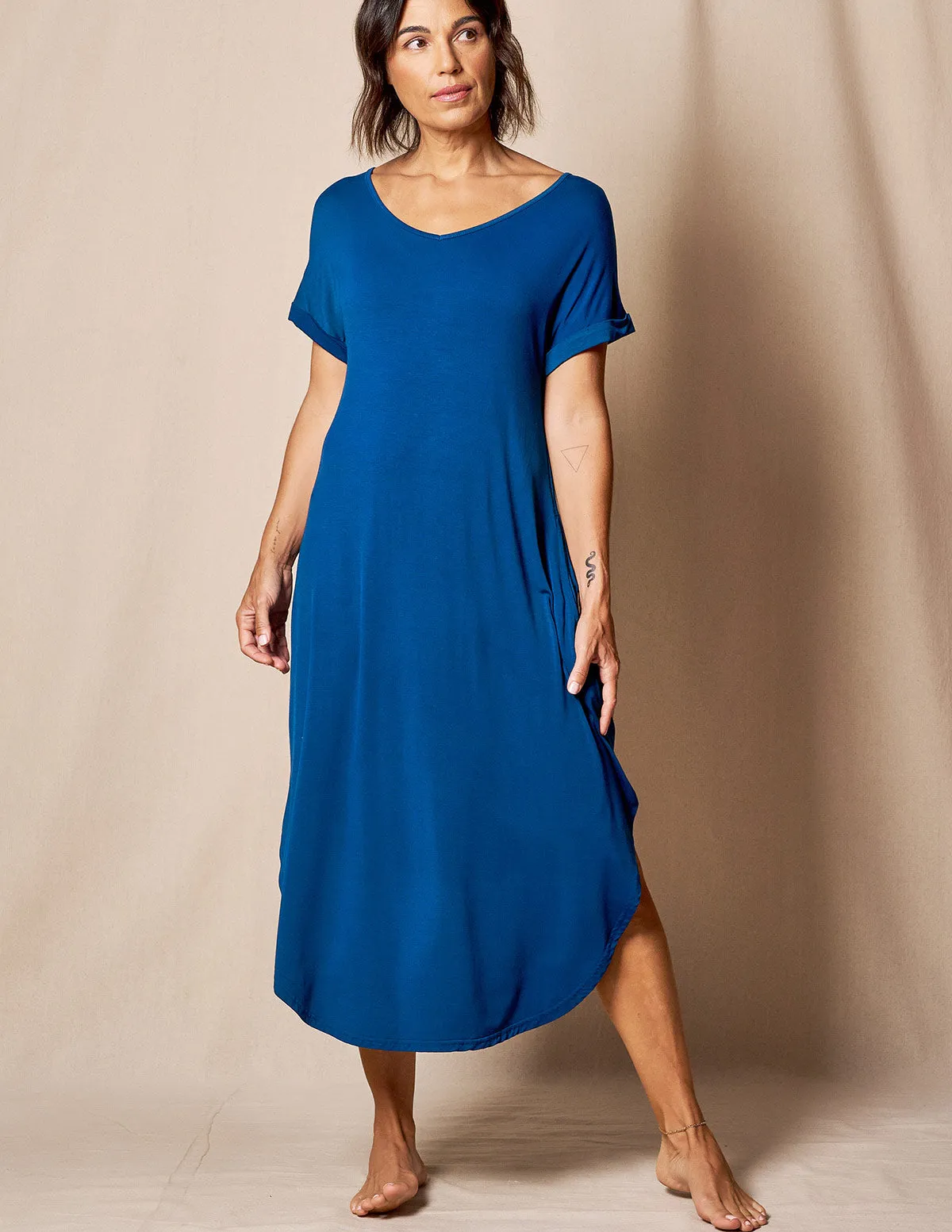 Bamboo Sleep Dress - Atlantic Blue