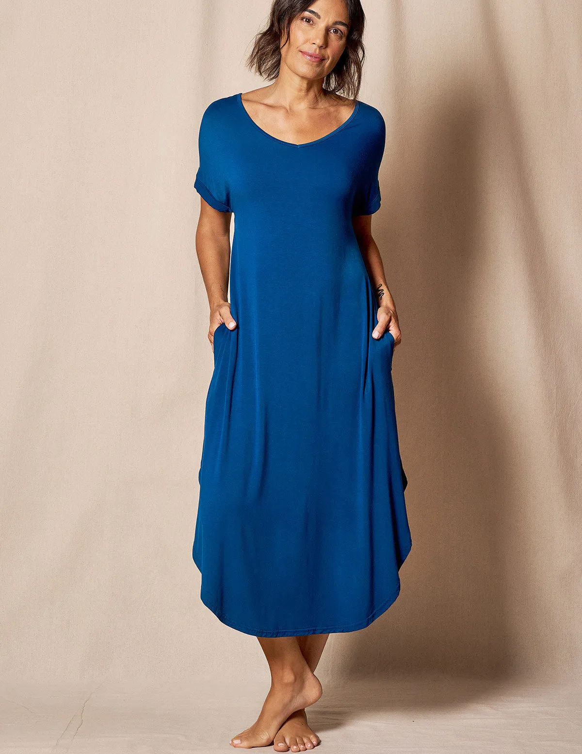 Bamboo Sleep Dress - Atlantic Blue