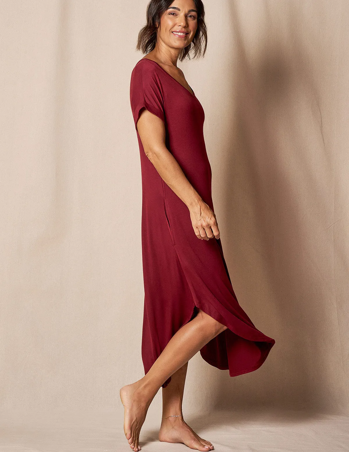 Bamboo Sleep Dress - Burgundy