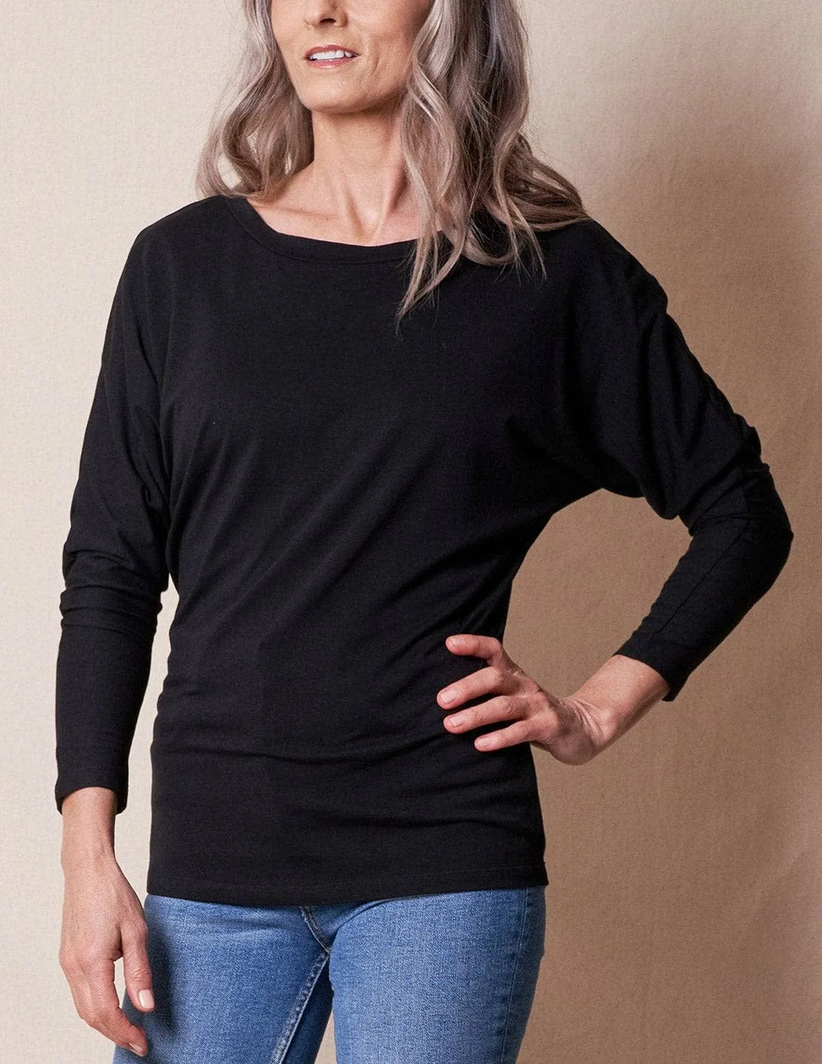 Bamboo/Organic Cotton Long Sleeve Dolman Top