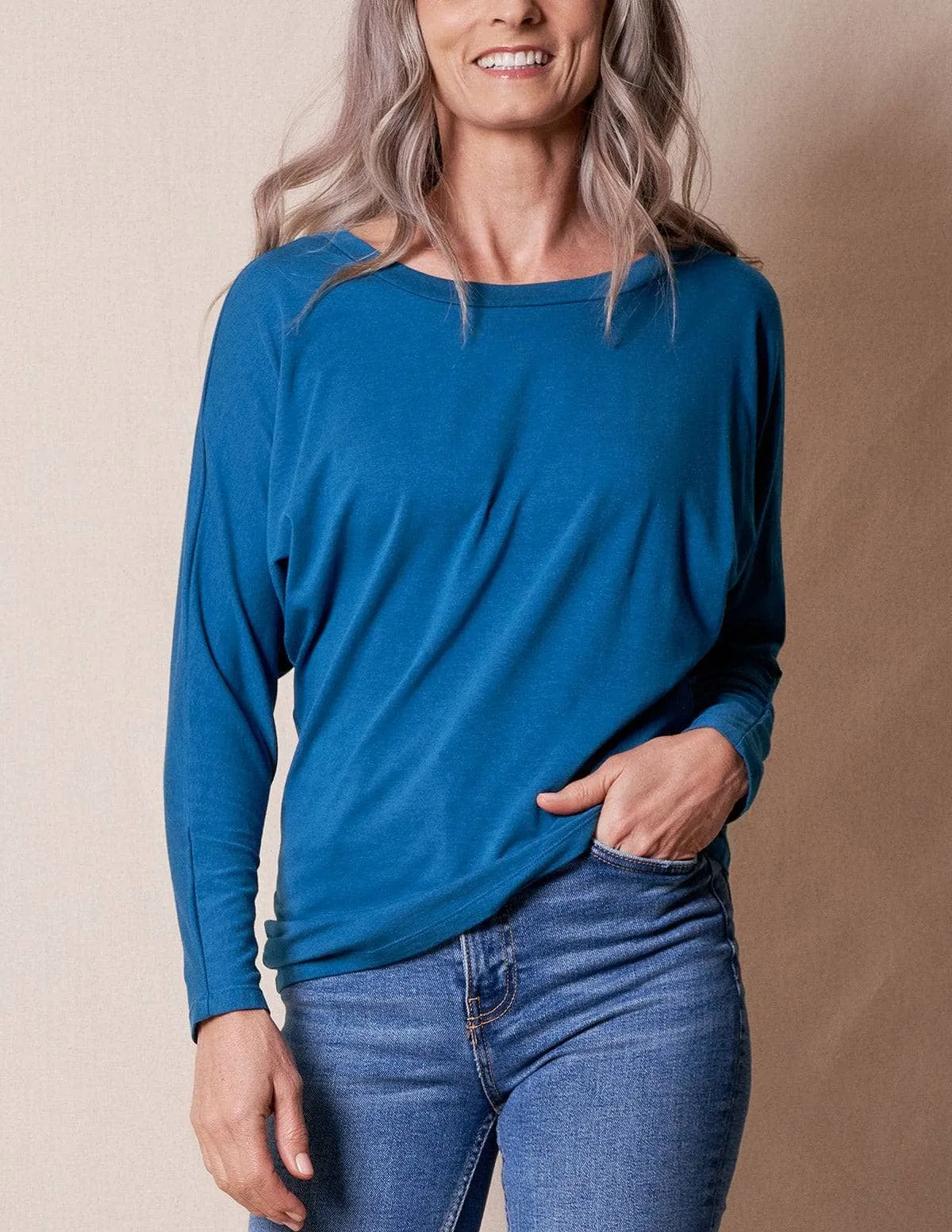 Bamboo/Organic Cotton Long Sleeve Dolman Top