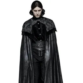 Black Cape High Collar ~ Men & Women ~ Masquerade Ball Party, Event Coat