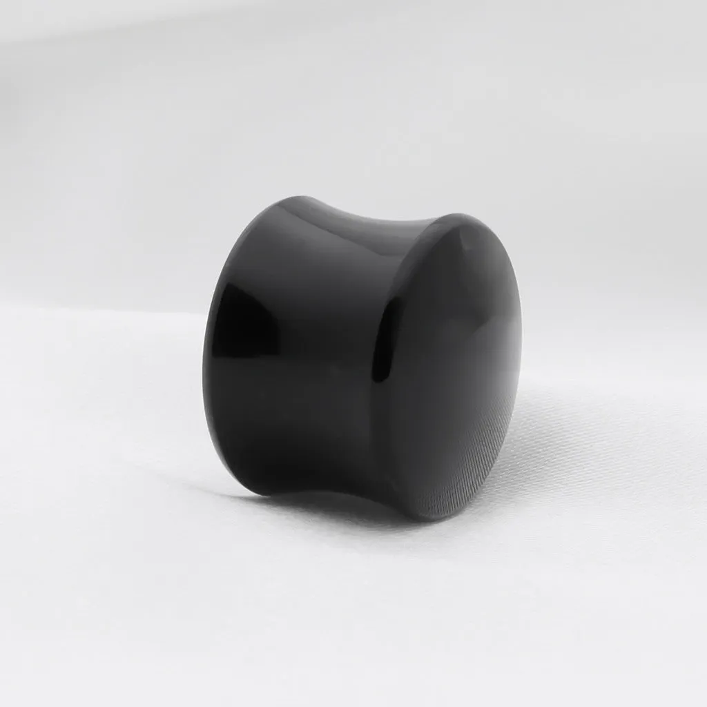 Black Colour Solid UV Acrylic Saddle Plugs