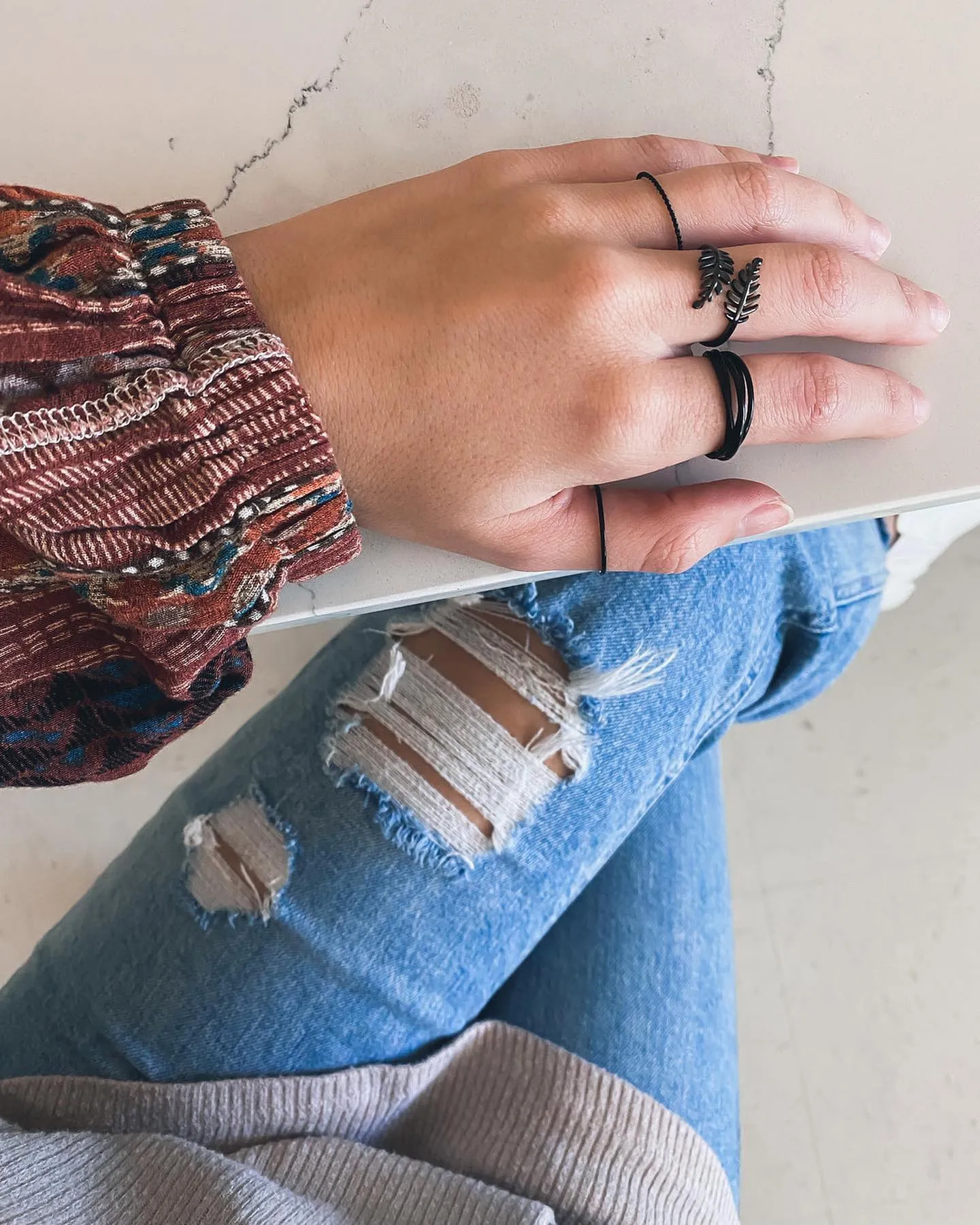 Black Myla Ring Set