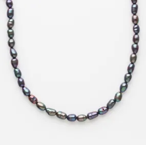 Black Pearl T-bar Necklace