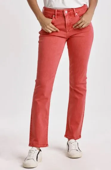 BLAIRE HIGH RISE SLIM STRAIGHT JEANS VIVA MAGENTA