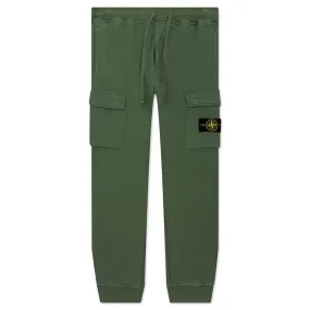 Brushed Cargo Fleece Pants - Olive Green