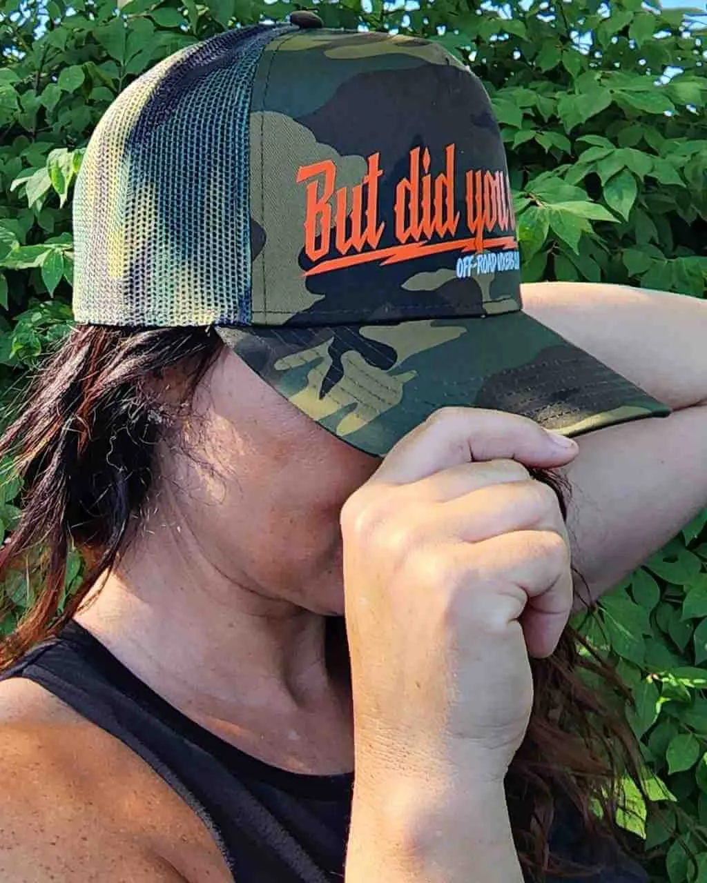 But did you Die? Camo Trucker Hat - Orange