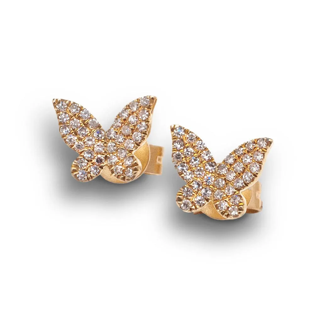 Butterfly Diamond Stud Earrings