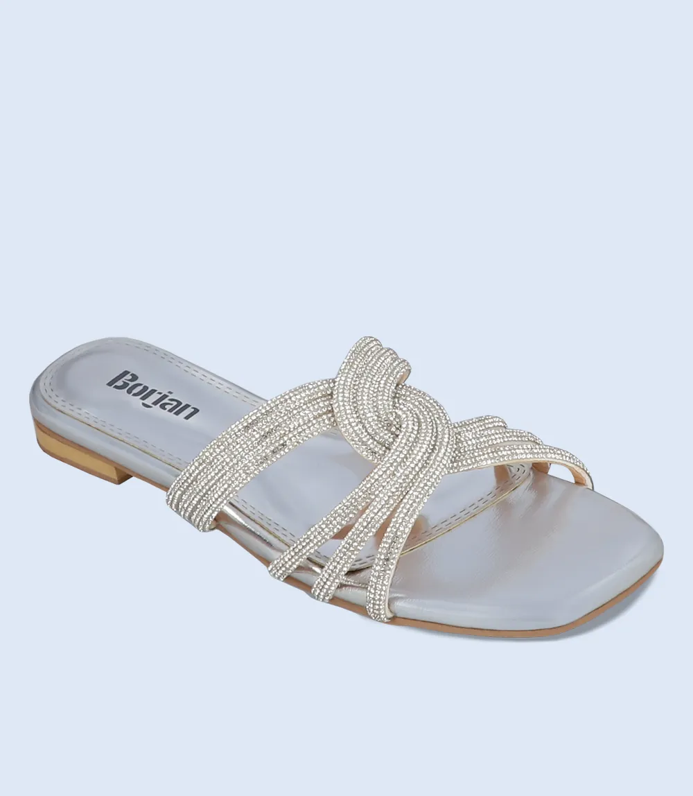 BW8752-SILVER-Women Formal Slipper