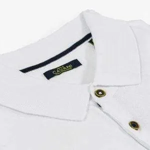 Cavani Men's Knitwear White Polo Shirt